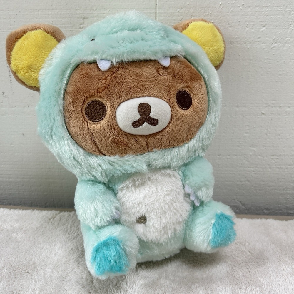 San-X Rilakkuma Plush Mint Dinosaur Play with Dino Series Bear Stuffed Toy NWOT